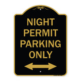 Night Permit Parking Only (With Bi-Directional Arrow)