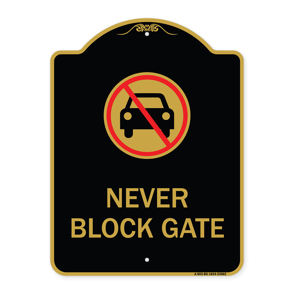 Never Block Gate with No Car Symbol