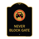 Never Block Gate with No Car Symbol
