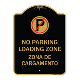 Loading Zone Zona De Cargamento (With No Parking Symbol)