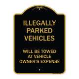 Illegally Parked Vehicles Will Be Towed at Owner's Expense Sign