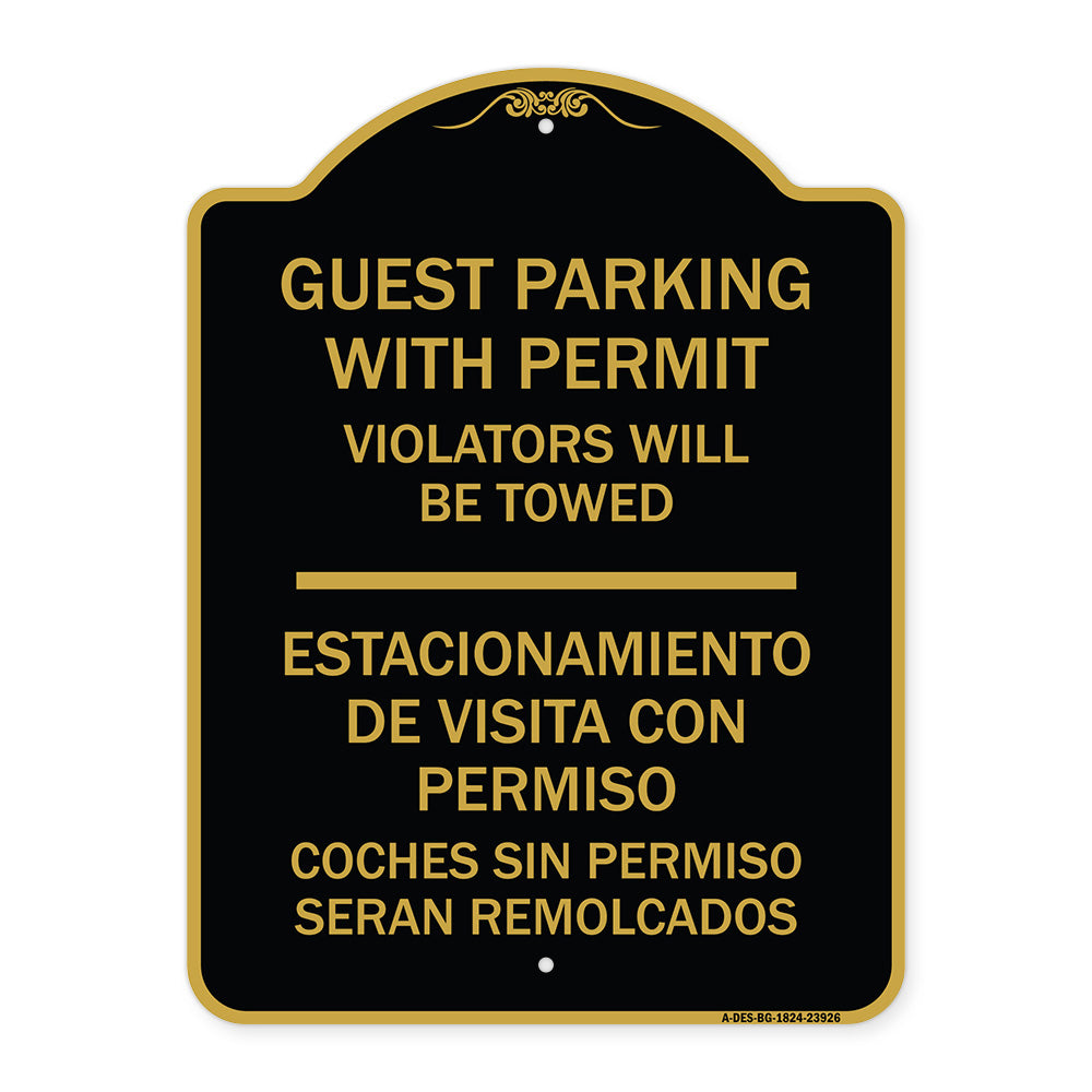 Guest Parking with Permit Violators Will Be Towed - Estacionamento De Visita Con Permiso Coches Sin Permiso Seran Remolcados