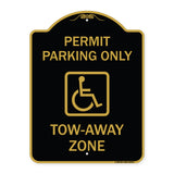 Georgia ADA Handicapped Parking Sign Accessible Permit Parking Only Tow-Away Zone with Symbol