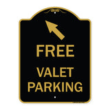 Free Valet Parking with Upper Left Arrow