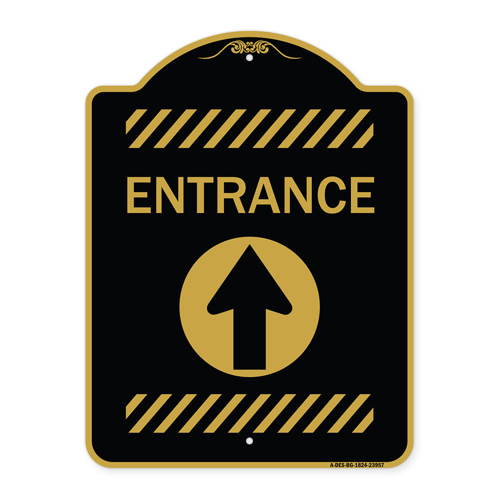 Flex Post Entrance with Straight Ahead Arrow Decal Only for Flex Paddle