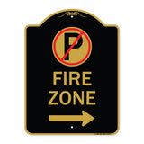 Fire Zone (No Parking Symbol and Right Arrow)