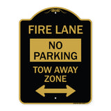 Fire Lane Tow-Away Zone with Bidirectional Arrow