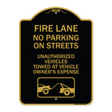 Fire Lanes No Parking on Streets Unauthorized Vehicles Towed at Owner Expense with Graphic