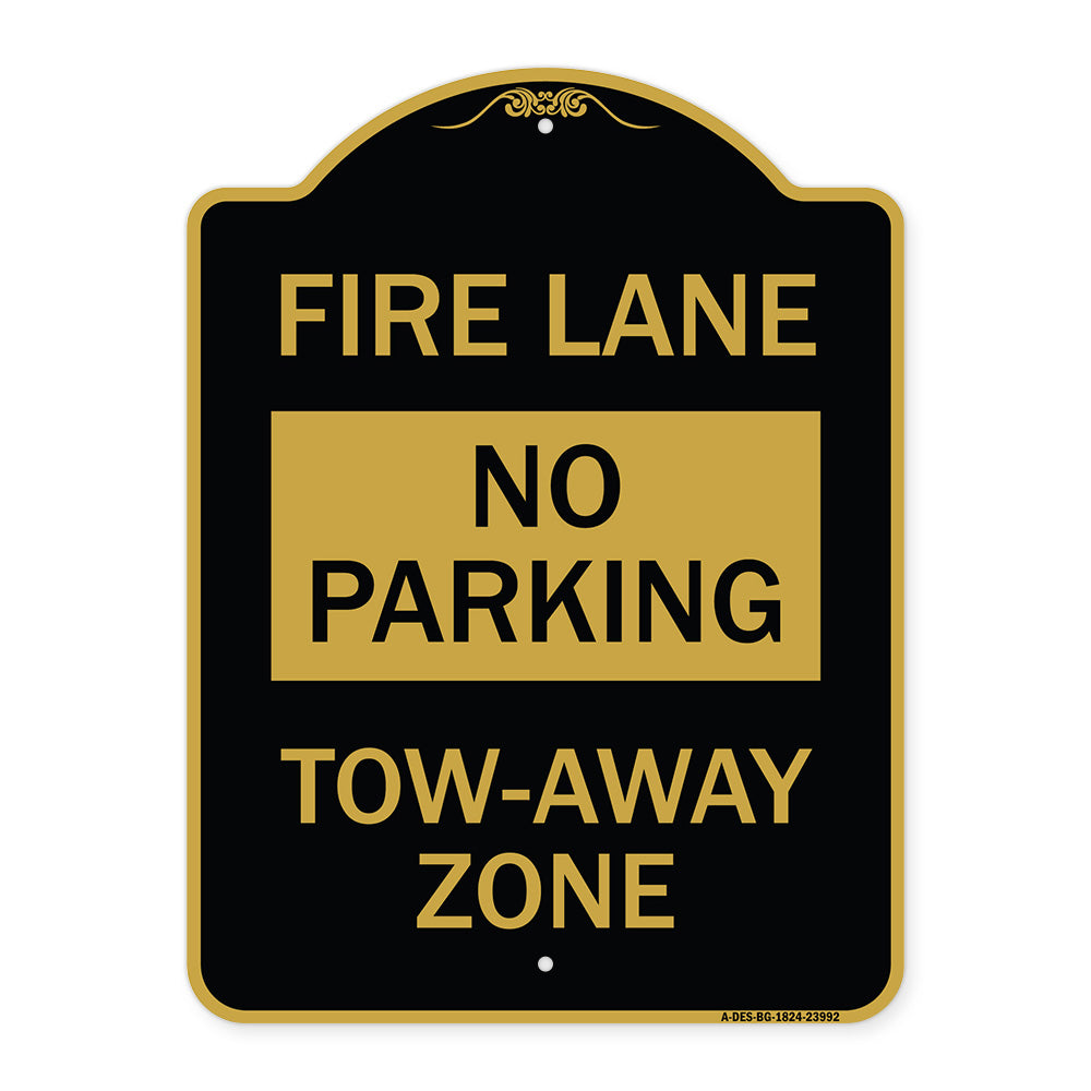 Fire Lane Sign No Parking Tow-Away Zone
