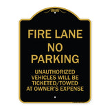 Fire Lane No Parking Unauthorized Vehicles Will Be Ticketed Towed at Owners Expense