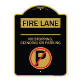 Fire Lane - No Stopping Standing or Parking (With No Parking Symbol)
