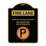 Fire Lane - No Stopping No Standing (With No Parking Symbol)