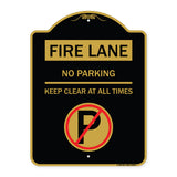 Fire Lane - No Parking Keep Clear at All Times (With No Parking Symbol)