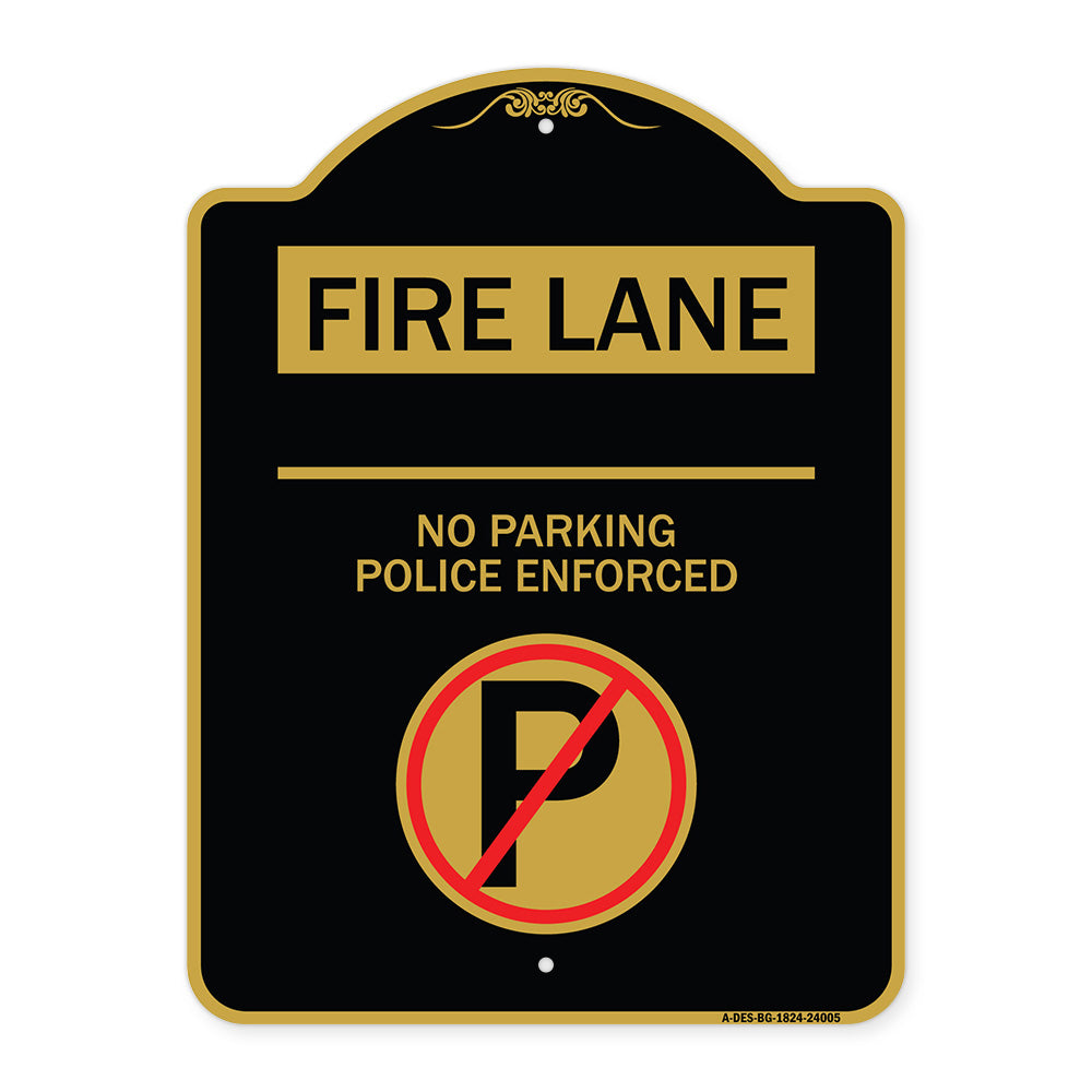 Fire Lane - No Parking Police Enforced (With No Parking Symbol)