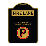 Fire Lane - No Parking Police Enforced (With No Parking Symbol)
