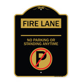 Fire Lane - No Parking or Standing Anytime (With No Parking Symbol)