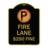 Fire Lane $250 Fine (With No Parking Symbol)