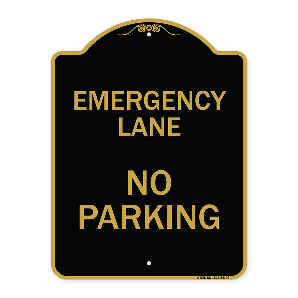 Emergency Lane No Parking Sign