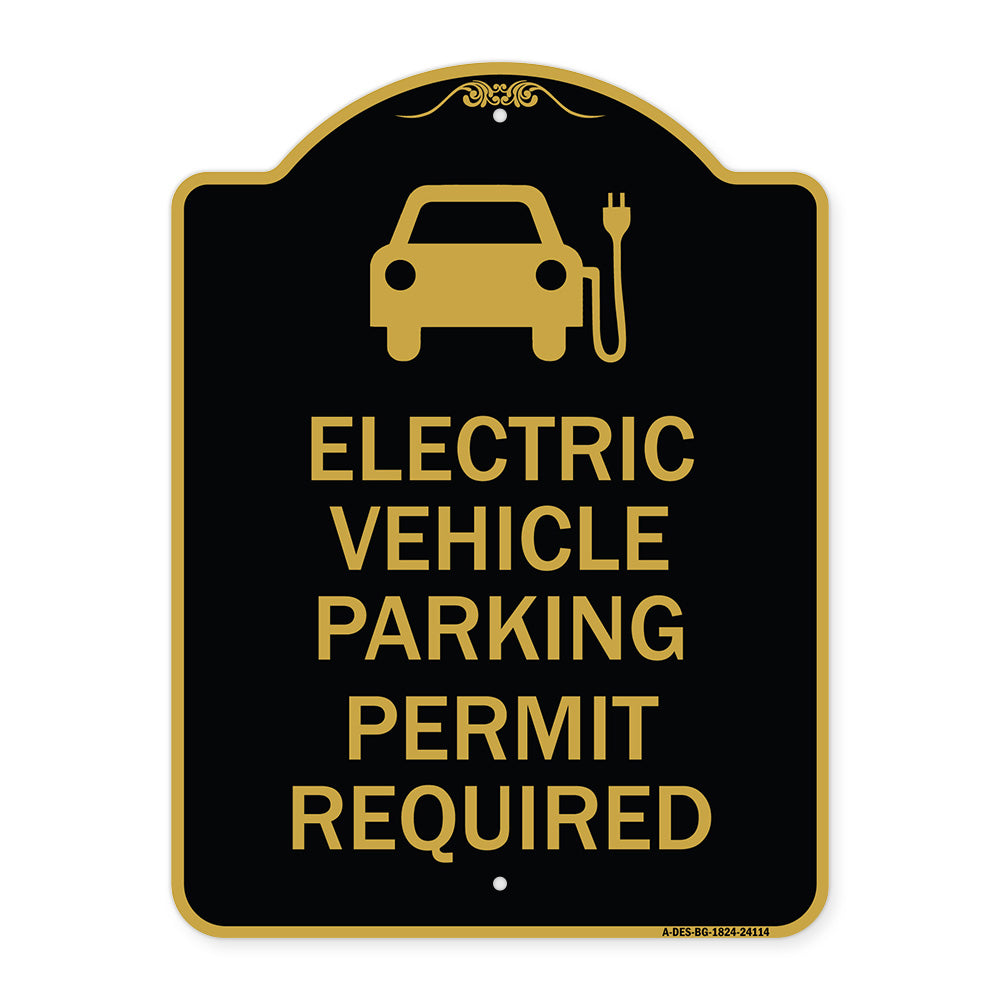 Electric Vehicle Parking Permit Required (With Electric Car Graphic)