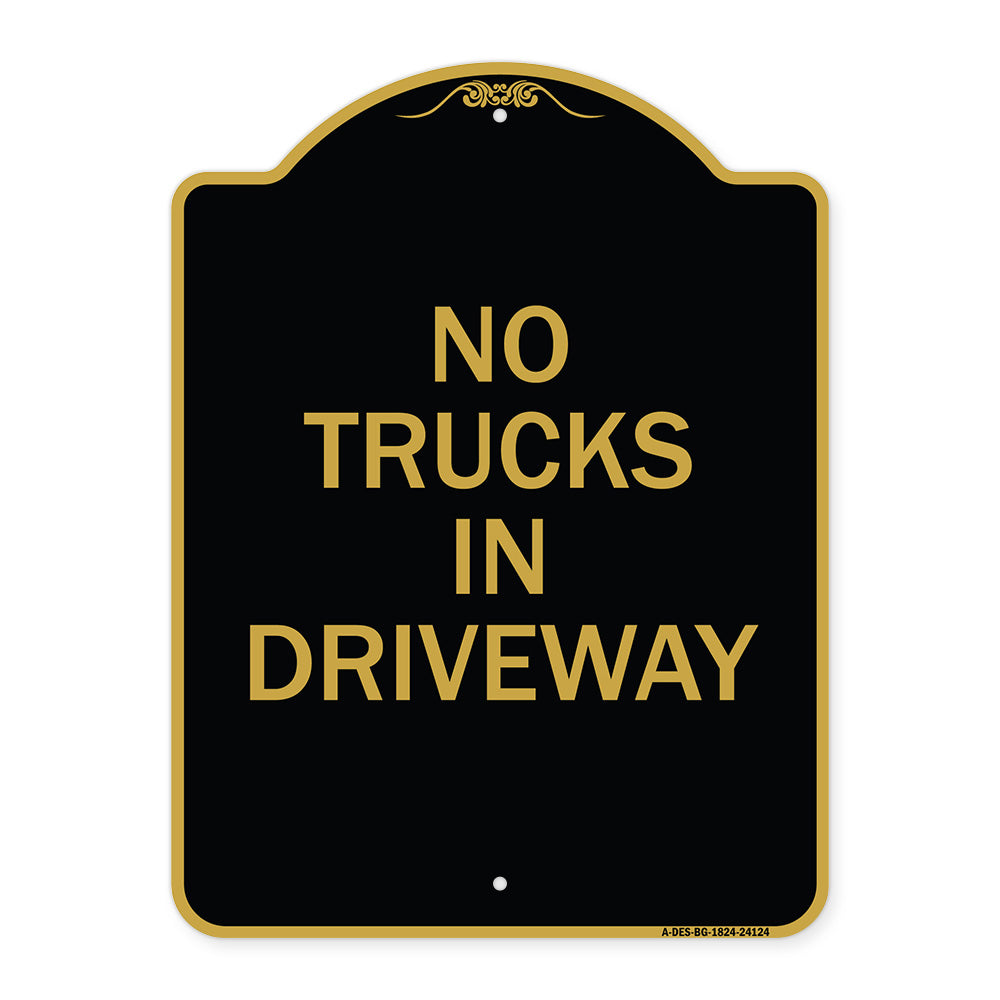 Driveway Sign No Trucks in Driveway