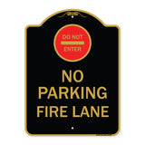 Do Not Enter No Parking Fire Lane with Graphic