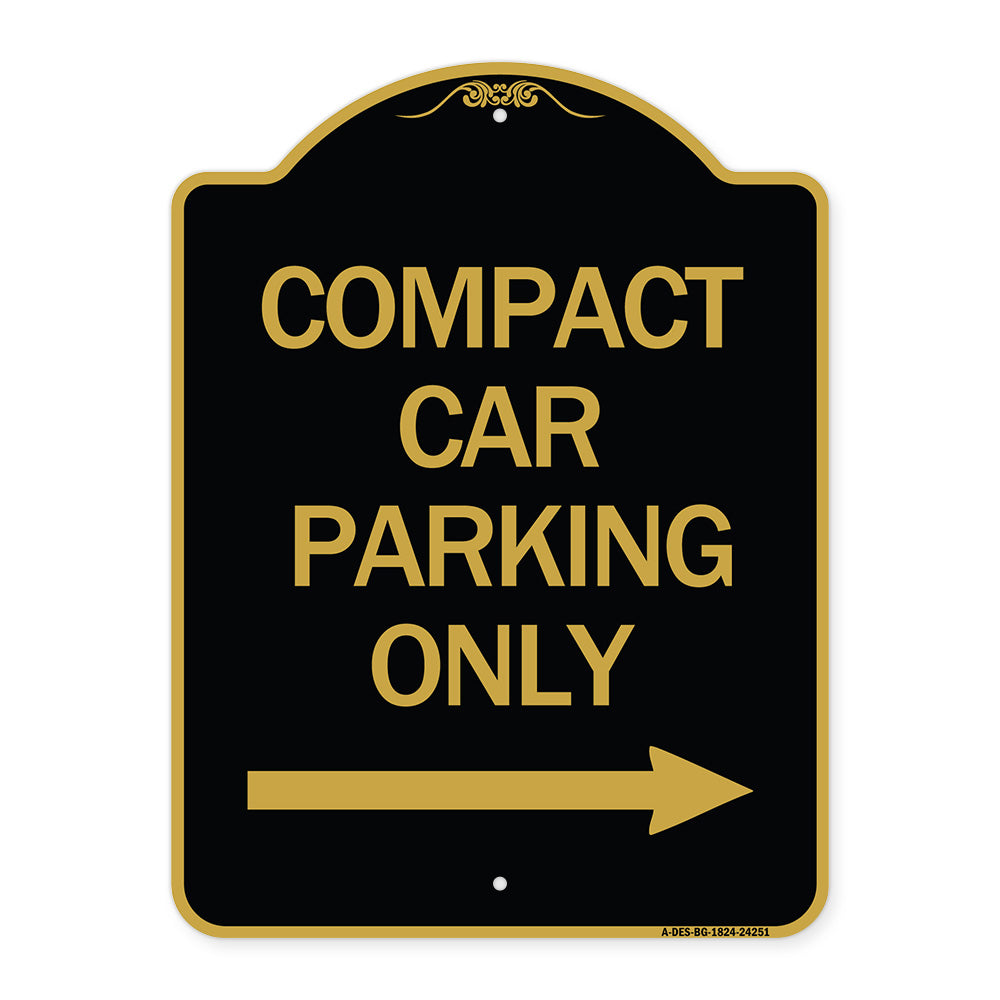 Compact Car Parking Only (With Right Arrow)