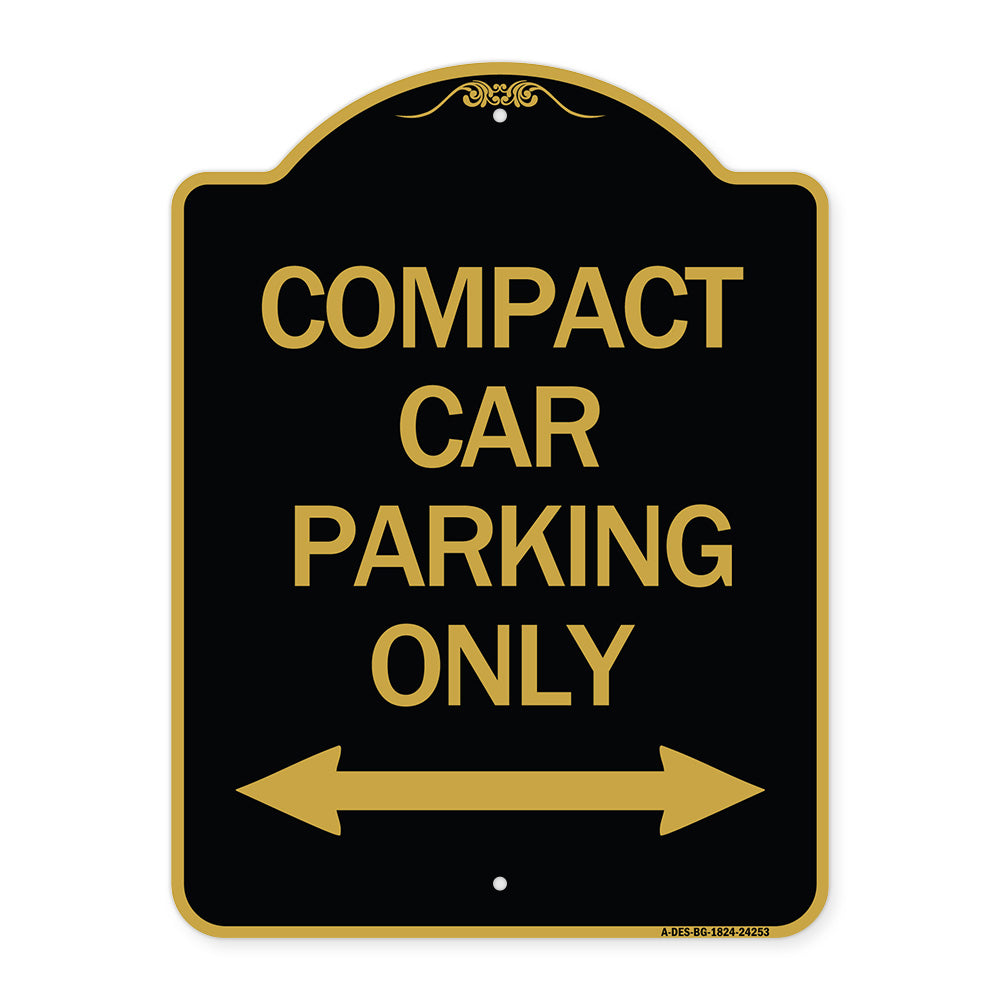 Compact Car Parking Only (With Bidirectional Arrow)