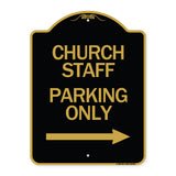 Church Staff Parking Only (With Right Arrow)
