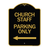 Church Staff Parking Only (With Left Arrow)