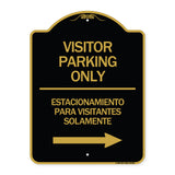 Bilingual Reserved Parking Sign Visitor Parking Only - Estacionamiento Para Visitantes Solamente (With Right Arrow)