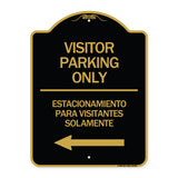 Bilingual Reserved Parking Sign Visitor Parking Only - Estacionamiento Para Visitantes Solamente (With Left Arrow)