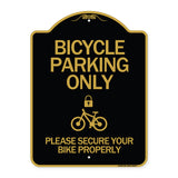 Bicycle Parking Only Please Secure Your Bike Properly (With Cycle and Lock Symbol)