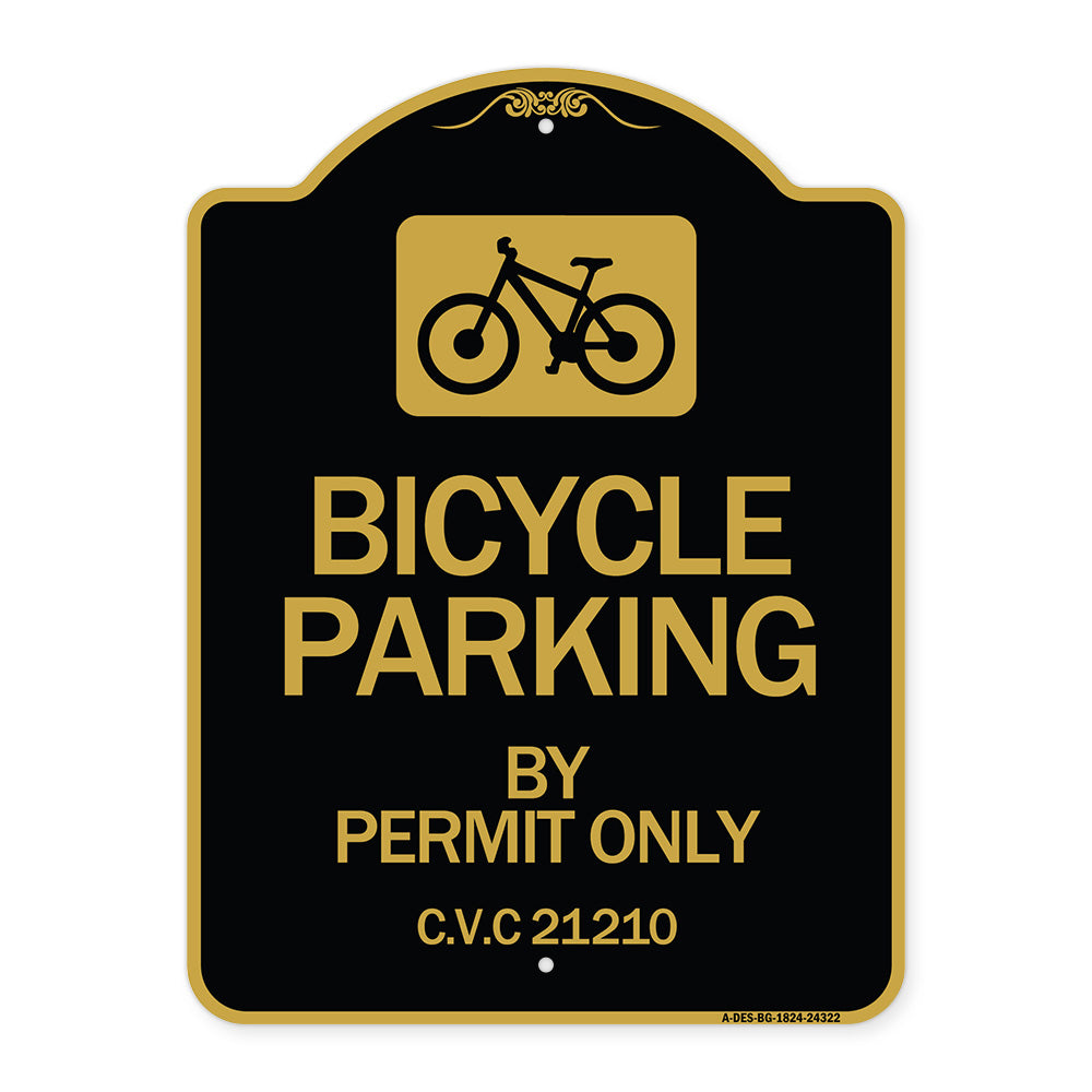 Bicycle Parking by Permit Only C.V.S. 21210 (With Bicycle Graphic)