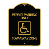 Accessible Permit Parking Only Tow-Away Zone with Symbol