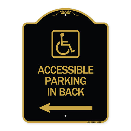 Accessible Parking on Left Arrow (With Graphic)