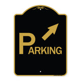 Parking with Arrow Pointing to Top Right