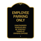 Employee Parking Only Unauthorized Vehicles Will Be Ticketed Towed at Owners Expense
