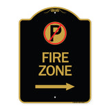 (No Parking Symbol and Right Arrow)