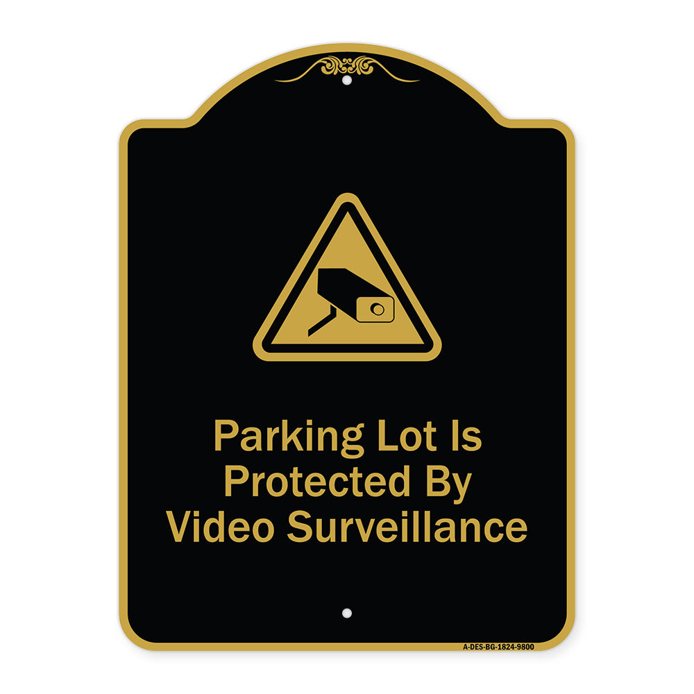 Parking Lot Is Protected By Video Surveillance With Caution Graphic