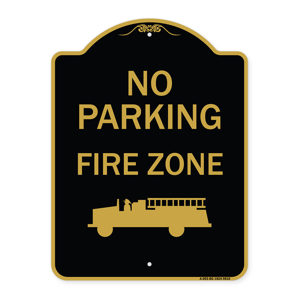 No Parking, Fire Zone With Graphic