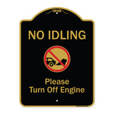 No Idling, Please Turn Off Engine With Graphic