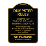 Residents Only Violators Prosecuted Bag Your Trash No Parking In Front Of Dumpster