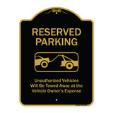 Reserved Parking Unauthorized Vehicles Will Be Towed Away At Owner Expense With Graphic