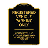 Registered Vehicle Parking Only Violators Will Be Cited And Towed Away At Vehicle Owner's Expense