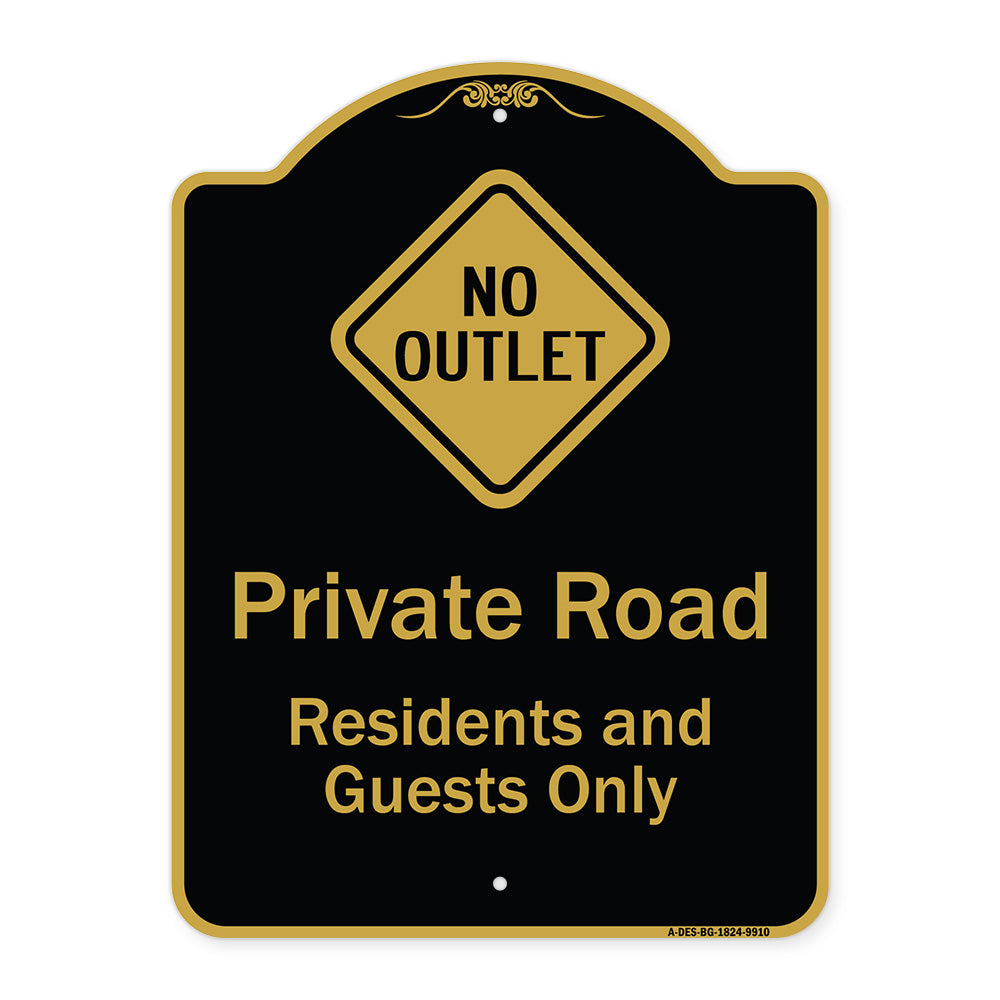 Private Road Residents And Guests Only With No Outlet Symbol