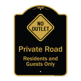 Private Road Residents And Guests Only With No Outlet Symbol