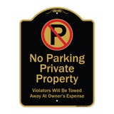 Private Property Violators Towed Away At Owner Expense With No Parking Symbol