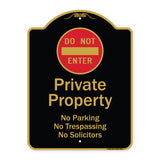 Private Property No Parking Trespassing Or Solicitors With Do Not Enter Symbol