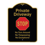 Private Driveway No Turn Around Or Trespassing No Exceptions With Stop
