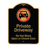 Private Driveway Do Not Block Open Or Closed Gate With No Parking Graphic